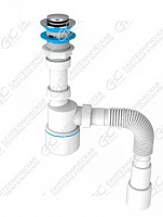 Сифон "Nova" (1 1/4"х40/50, без перелива, регулир., Click и Clack) (1010)